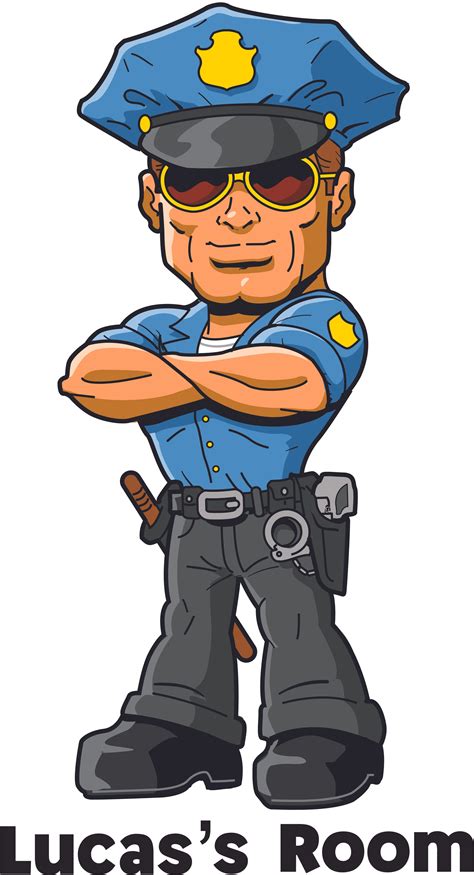 policeman police  officer cartoon customized wall decal custom
