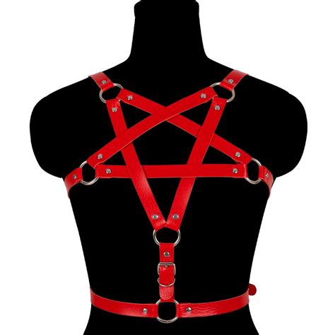 Fetish Bondage Harness Body Punk Gothic Suspender Cupless Bra Rave Sexy