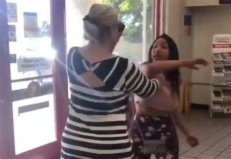 Gas Station “karen” Gets The Sh T Slapped Out Of Her For Telling Woman