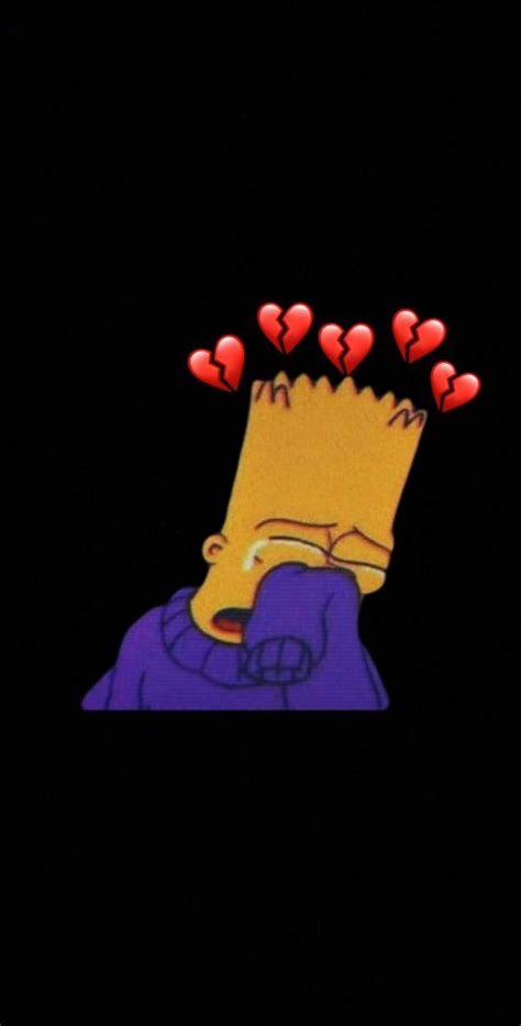 Broken Heart Bart Simpson Sad Wallpaper Iphone Wallpaper