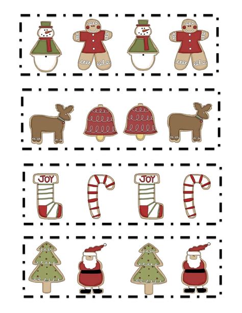 preschool printables  christmas cookie pattern printable navidad ale