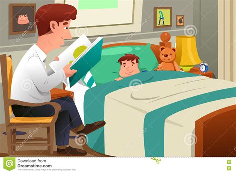 father reading story stock vector image 72952218