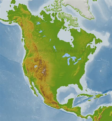 political map  north america guide   world