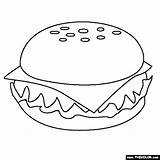 Coloring Cheeseburger Food Pages Fast Buns Template Thecolor sketch template