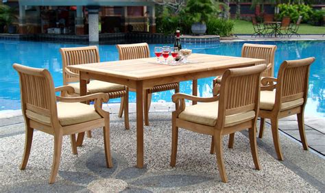 pc teak dining set garden outdoor patio furniture giva