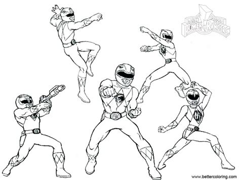 mighty morphin power rangers coloring pages  printable coloring pages