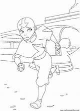 Avatar Airbender Last Aang Coloring Color Pages Print Running sketch template