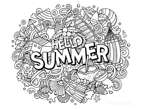 easy summer coloring pages  adults