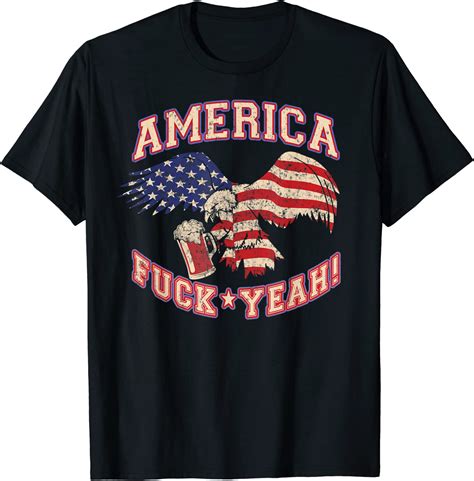 America Fuck Yeah Weißkopfseeadlerbier 4 Juli Vintage T Shirt Amazon