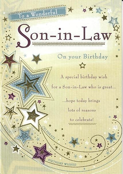 birthday card son  law    inches piccadilly  amazon