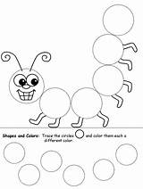 Shapes Circles Worksheet Caterpillar Practice Print sketch template