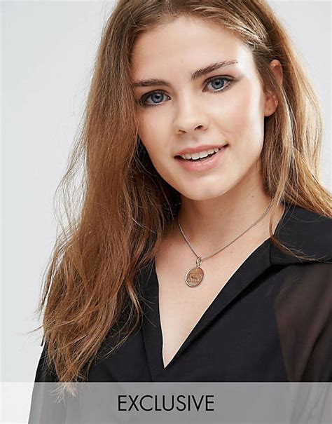 Katie Mullally Rose Gold Hallmarked Shilling Choker Asos