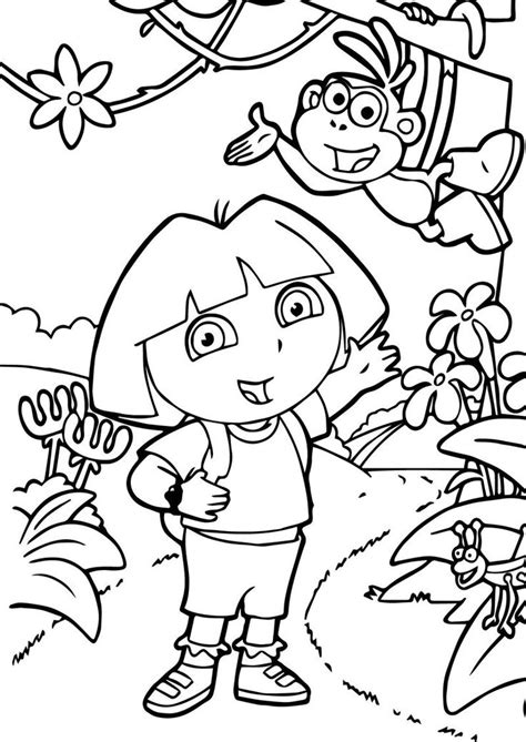 dora  monkey  forest coloring page mermaid coloring pages star