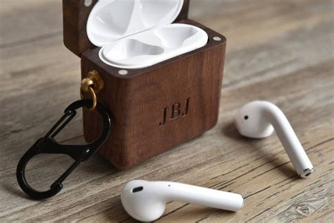 wood airpod case custom airpods case  metal hook etsy airpod case woodworking projects