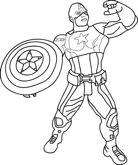 nice avenger kids cartoon captain america toy coloring page captain
