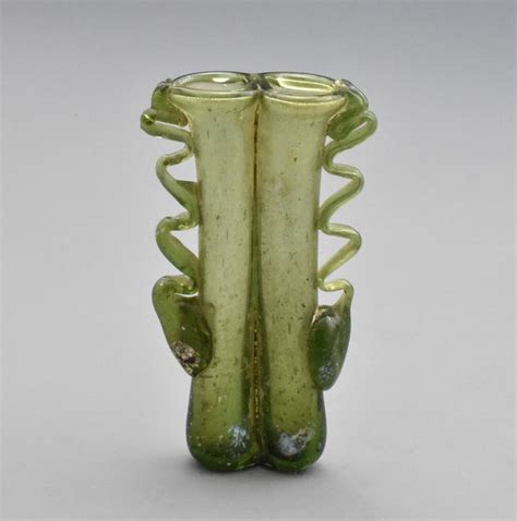 oud romeins glas versierde balsamarium fles met dubbele catawiki