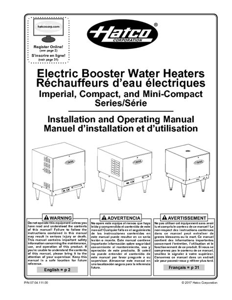 hatco     compact  kw insulated booster water heater   gallon capacity castone