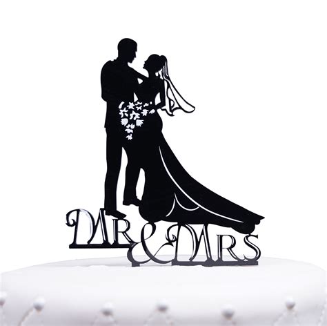 Romantic Mr And Mrs Bride And Groom Silhouette Acrylic