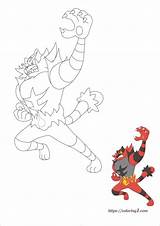 Incineroar Pokemon Coloring1 sketch template