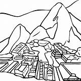Machu Picchu Peru Coloring Pages Famous Clipart Drawing Landmark Pichu Color Landmarks Thecolor Cute Places Books Online Colouring Inca Tattoo sketch template