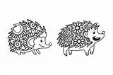 Mandala Hedgehog sketch template