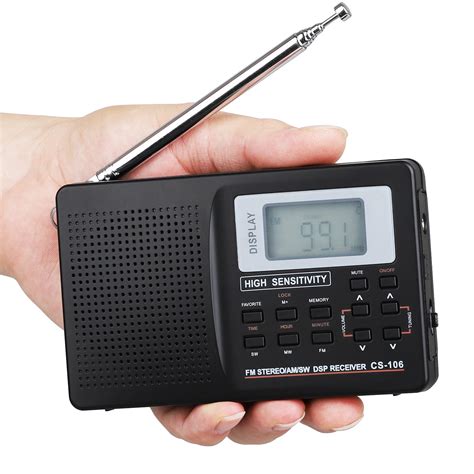 portable digital world full band radio receiver amfmswmwlw radio alarm clock walmartcom