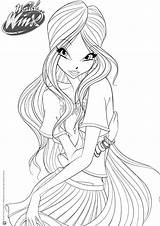 Winx Coloring Club Pages Casual Flora Sailor Moon Cartoon Mermaid Outfit Choose Board sketch template