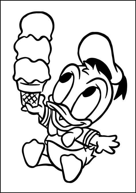 nice baby donald duck ice cream disney coloring pagesdonald duck check   httpwww