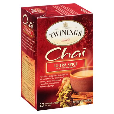 twinings ultra spice chai tea bags  brits