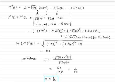 [solved] ind the unit tangent vector t and the curvature k for the