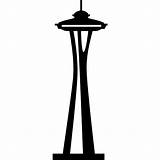 Needle Space Seattle Clip Clipart Silhouette Vector Cliparts Icon Monument Landmark Getdrawings Library Washington Clipground sketch template