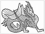 Dragon Coloring Pages Complex Printable Getcolorings Color sketch template