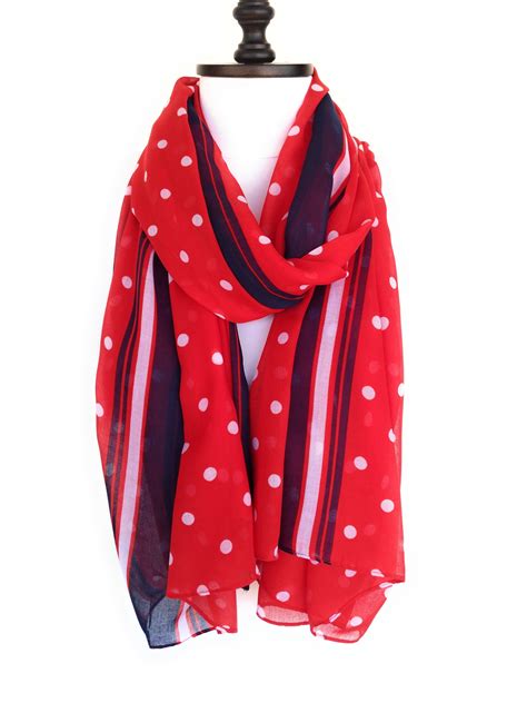 red scarves  women polka dots cotton scarf women cowl scarf etsy