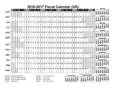 2016 fiscal year calendar uk 01 free printable templates