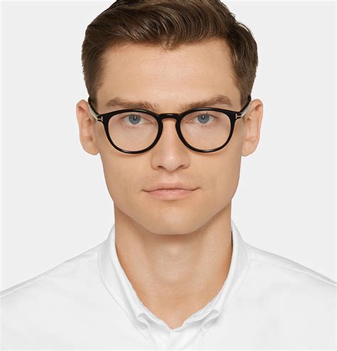 lyst tom ford round frame acetate optical glasses in black for men