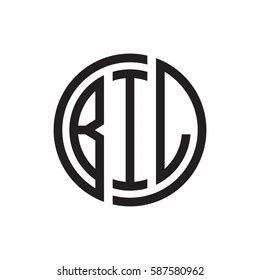 threeletter initials black circle logo stock vector royalty