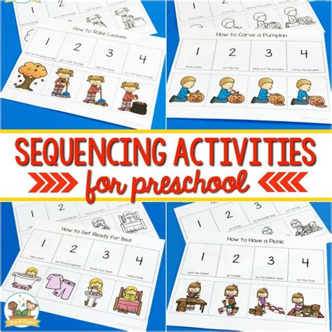 sequencing activities  preschoolers pre  pages