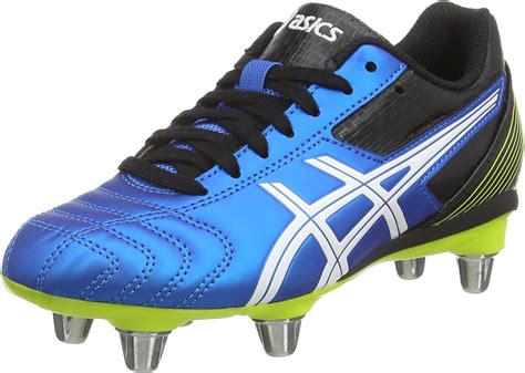 asics lethal tackle gs unisex kids rugby shoes blue electric bluewhiteflash yell