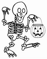 Scheletro Disegni Colorare Bambini Zucca Fantasmi Skeleton Cammina Streghe Zucche Pumpkin Coloradisegni sketch template