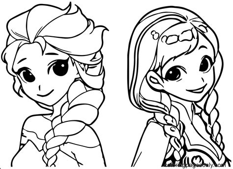 anna elsa coloring page  printable coloring pages