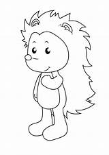 Coloring Printable Kids Hedgehog Hedgehogs Activity Cute Simple Christmas sketch template