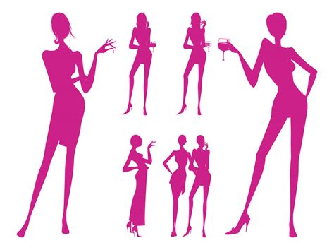 Drinking Women Silhouettes Vector Art And Graphics