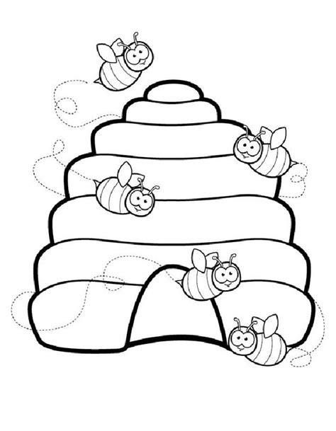 bee hive coloring page coloring