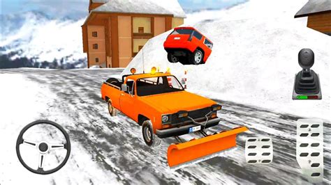 Winter Ski Park Snow Driver 2 Orange Snow Plow Truck Android