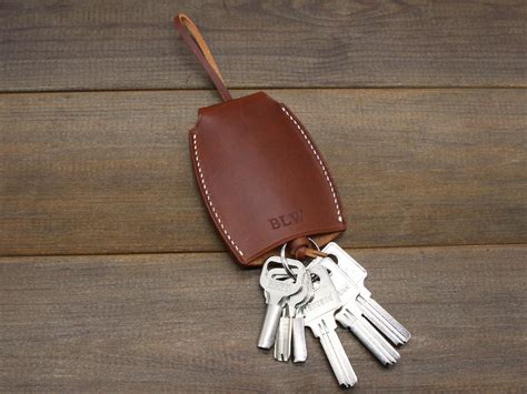 handmade leather key case leather key holder  pull strap etsy