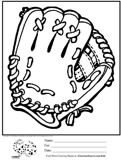 baseball glove coloring page