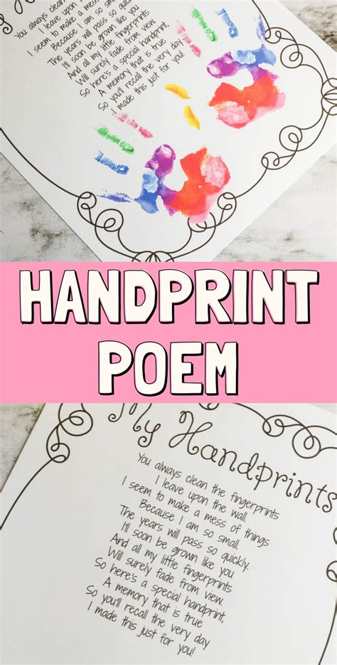 handprint poem printable messy  monster