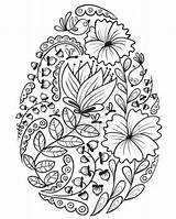 Coloring Pages Easter Egg Mandala Patterns Doodle Floral Colouring Eggs Adults Cute Doodles Sheets Zentangle Color Kids Printable Pattern Stock sketch template