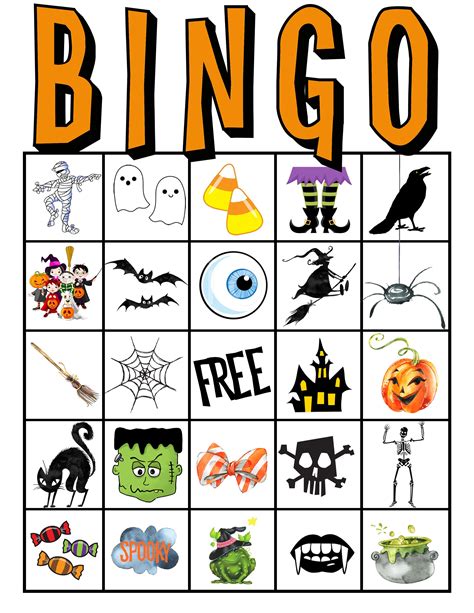 kids halloween party bingo cards  printable halloween bingo