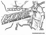 Coloring Pages Kobe Bryant Lebron Nba Basketball James Shoes Team Jordan Michael Printable Curry Lakers Adults Color Players Boys Stephen sketch template